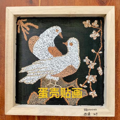 DIY蛋壳贴画：让废弃的蛋壳变成精美工艺品